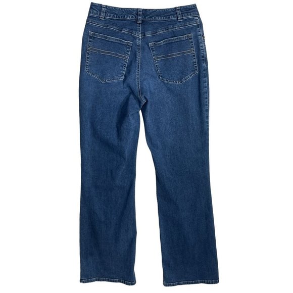 J. Jill Stretch Medium Wash Wide Leg Mid-Rise Denim Jeans Size 4 - Picture 3 of 7